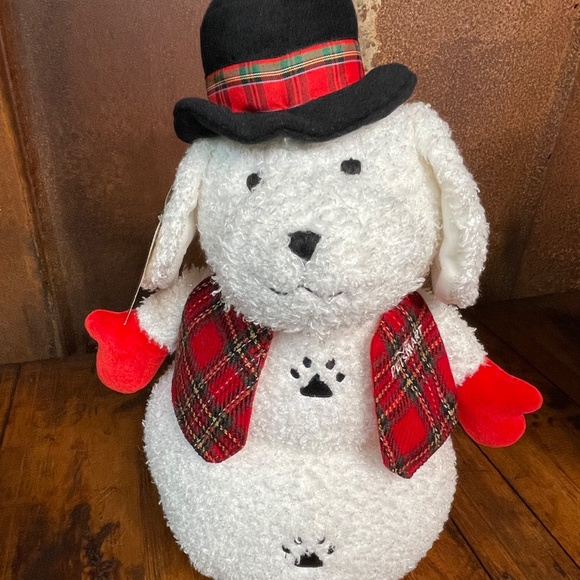 Vintage 2000/2001 PetSmart Dog Christmas Holiday SnowPuppy Snowman Plush- 2! - Picture 6 of 11